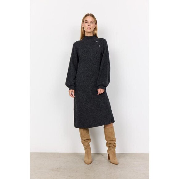 NWT SOYA CONCEPT Nessie Dark Grey Knit Dress - Picture 2 of 8